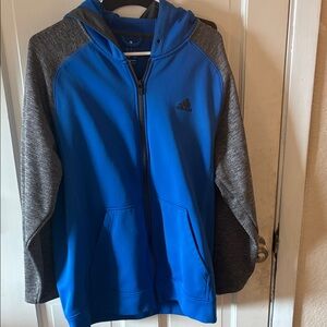 Adidas Royal Blue and Charcoal Hoodie